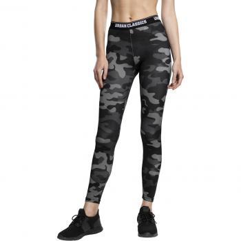 Urban Classics TB1667 Damen Ladies Camo Logo Leggings in Dark Camo
