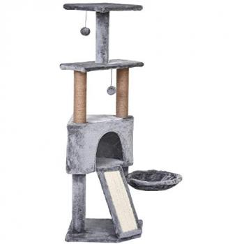 Rascador Multifuncional para Gatos PawHut de 124 cm