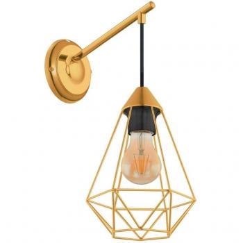 Wandleuchte Tarbes in Gold und Schwarz E27