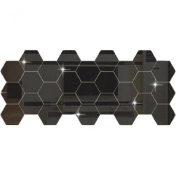 3D Removable Hexagon Mirror Wall Stickers - 12 Pieces DIY Home Decor
