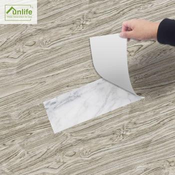 Funlife® Holzoptik Bodenfolie mit weißen Rosen