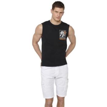 Camiseta sin mangas negra con estampado Jungle Fury para hombre