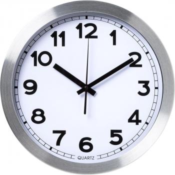 Reloj de Pared Plateado Praga con Esfera Blanca