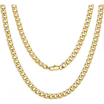 ChainsPro Gourmette Collier Brillant Ras du Cou Chaîne 18(46cm)