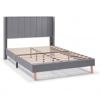 Cadre de lit plateforme Noelia 140×190 cm – Gris foncé