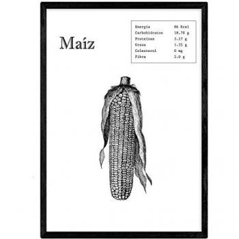 Nacnic Póster de Maíz - Láminas A4 de Frutas y Verduras