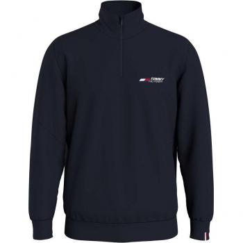 Sudadera Tommy Hilfiger Básica Media Zip Negra - XXL