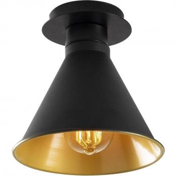 Plafoniera Berceste N-676, nero/oro, metallo, Ø 20 cm