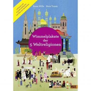 Wimmelplakate der 5 Weltreligionen: 5 Plakate und 6 große Infokarten mit über 200 Sachtexten