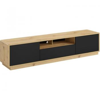 Estantería Deltese TV con Cajón 2 Puertas Negro Roble 200x45x40cm