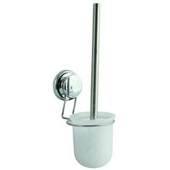 Brosse WC avec support à ventouses MEGA en acier chromé MSV