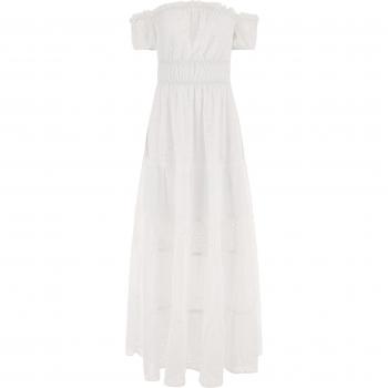 Rochie lungă albă Guess Zena pentru femei