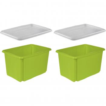Aufbewahrungsbox KEEEPER emil, grün, 45 L, mit Deckel, praktische Aufbewahrung