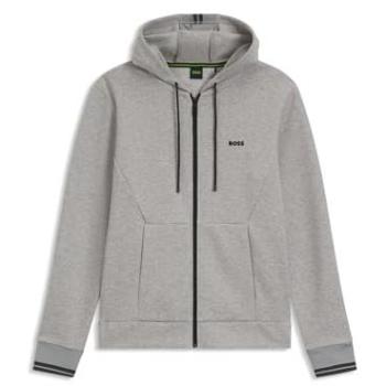 BOSS Silber Logo Kapuzenjacke