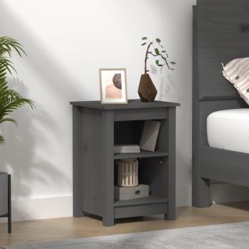 Bedside Cabinet Grey 40x35x55 cm Solid Wood Pine Vidaxl
