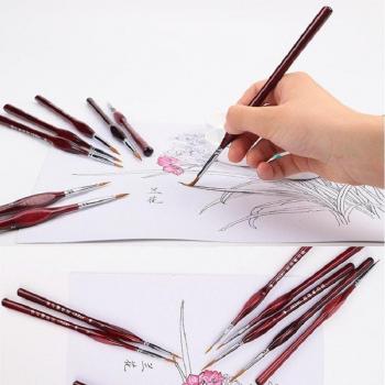 Miniature Sable Hair Paint Brush Set - Professional Art Brushes for Gouache and Oil Painting