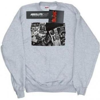 AC/DC Herren-Sweatshirt Badges und Poster Kollektion Baumwolle L schwarz