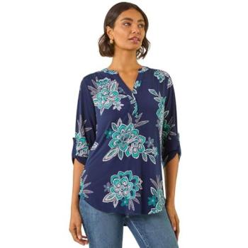 Navy Bloom Puff Top – Women's 20