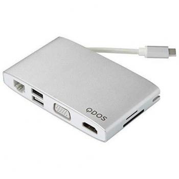 Qdos Hub USB-C Grand 8-en-1 Argent