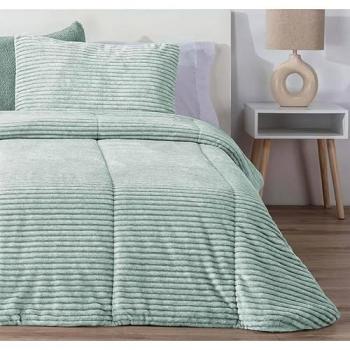 Manterol Edredón Comforter New Lines Melange Jaspeado Verde Turquesa C.15 180 cm