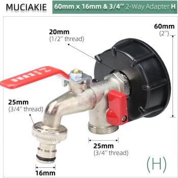 IBC Tap Connector S60 16mm Water Coupling Adapter