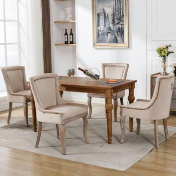 Chaise de Salle à Manger Chic - 4 Pcs Beige