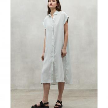 Vestido Midi Ecoalf Lino Manga Corta