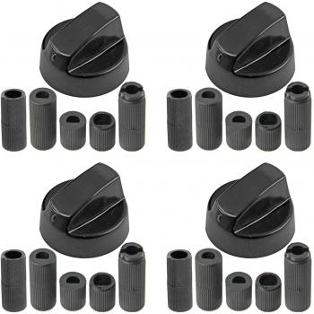 Manopola dell'interruttore di controllo nera universale SPARES2GO per forni, piani cottura e piastre di cottura (confezione da 4)