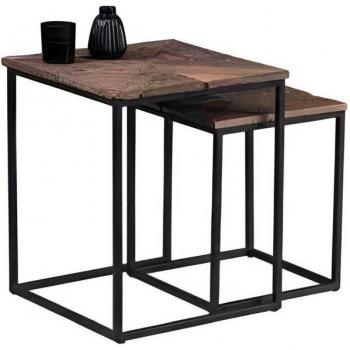 M2 Kollektion Beistelltisch aus recyceltem Massivholz
