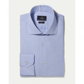 Camisa Popelín Slim Fit de Hackett en Azul Claro