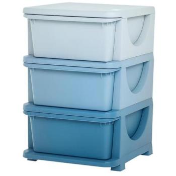 Tiroirs de rangement pour jouets - 37x37x56,5 cm - bleu