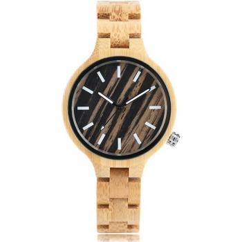 Reloj de Bambú Hecho a Mano para Mujeres