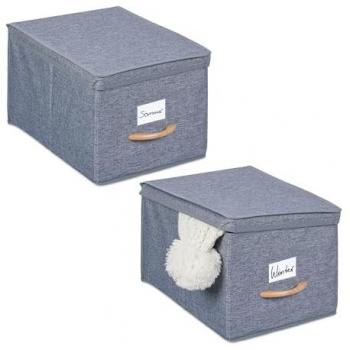 Set di 2 Box Portaoggetti Pieghevoli