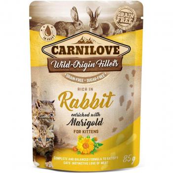 Carnilove Cat Pouch Ragout - Rabbit enriched with Marigold for Kittens 24x85g