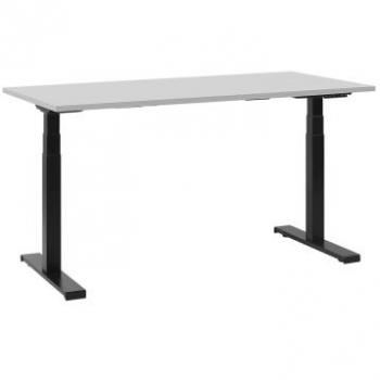 Escritorio de altura regulable eléctrico gris claro/negro 130 x 72 cm Destin II