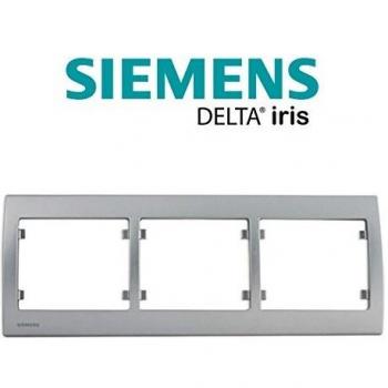 Plaque Triple Horizontale Silver Delta Iris SIEMENS