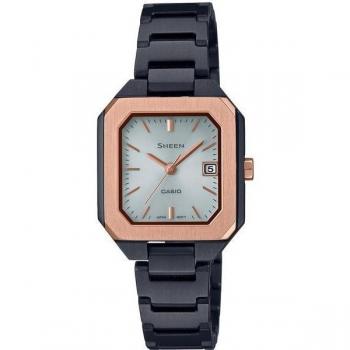 Casio SHEEN Saffier Solargelief Vrouwelijk Zwart Vierkant Model