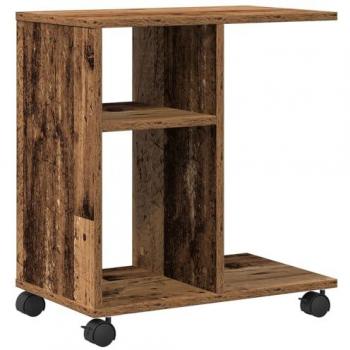 Mese Vintage con Porta Rete, Legno Vecchio, 50x30x55 cm