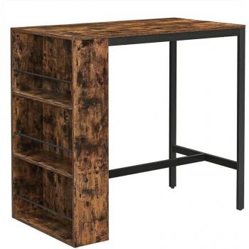 Mesa de Bar Estilo Rústico con Estantes