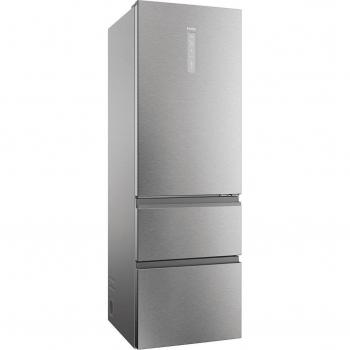 Combi Libre Instalación - Haier HTW5618CNMG, Acero Inoxidable, 1,85 metros, No-Frost, 3 Puertas