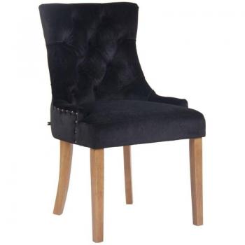 Sedia Imbottita Legno Chiaro Nera Eleganza