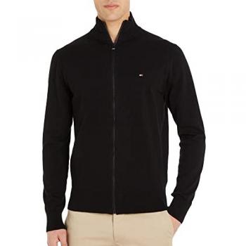 Tommy Hilfiger Herren Strickjacke 1985 ZIP THROUGH, Größe S, schwarz