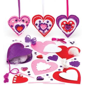 Heart Shaped Sewing Decoration Kits (Pack of 3)