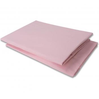 Paquete de 2 sábanas bajeras de algodón con goma ajustable para minicuna (rosa, tamaño 60x70)