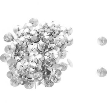 100 Pcs Silver Tone Thumb Tacks