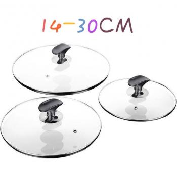 14-30CM Tempered Glass Lid for Frying Pan and Saucepan