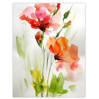 Abstract Garden Watercolor Canvas – 12x16