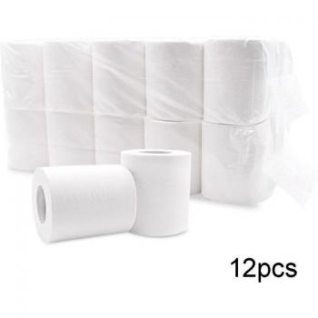 Rollo de papel higiénico blanco de 3 capas