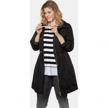 Plus Size Black Eyelet Embroidered Jacket, Women's, Size 16/18