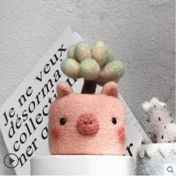 Animal Series Succulent Potted Plant Needle Felting Kit